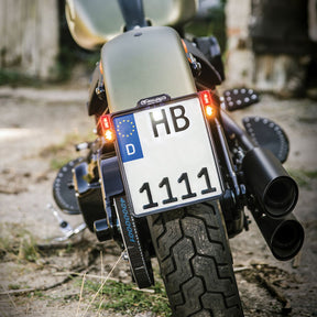 License Plate Holder 3-in-1 With LED Plate Lights, Germany License Plate Holders Heinz Bikes