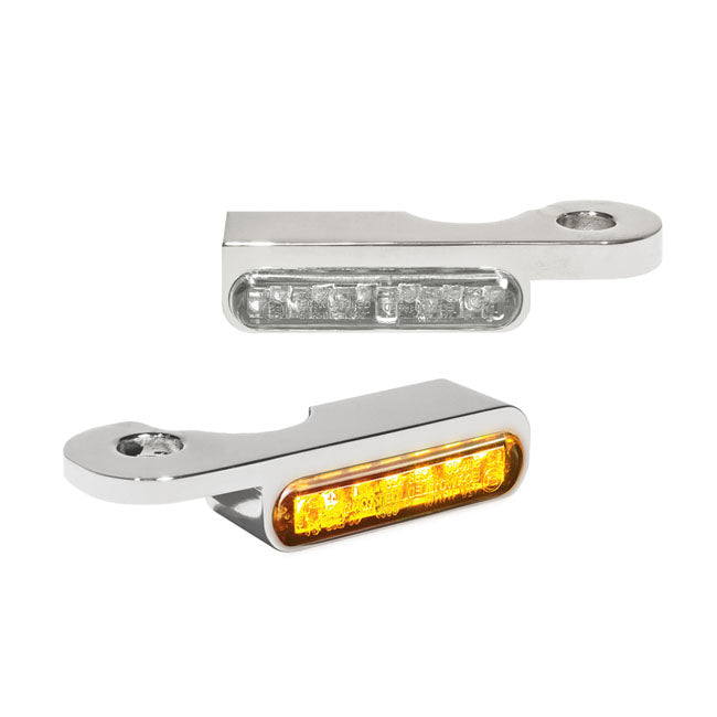 Heinz Bikes Handlebar Mounting Led Blinkers Amber/Chrome Turn Signals Heinz Bikes