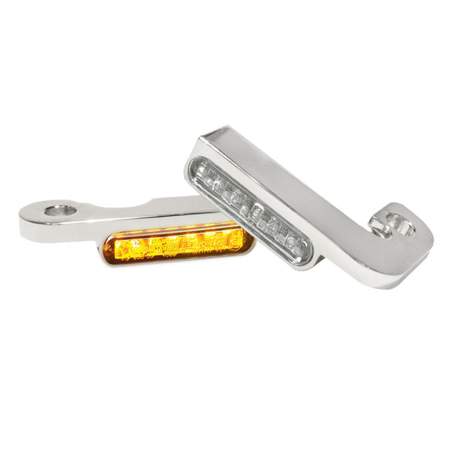 Heinz Bikes Handlebar Mounting Led Blinkers Amber/Chrome Turn Signals Heinz Bikes