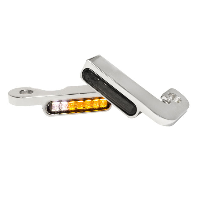 Heinz Bikes Handlebar Mounting Led Blinkers W/Position Light Chrome Turn Signals Heinz Bikes