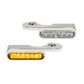 Heinz Bikes Handlebar Mounting Led Blinkers Amber/Chrome Turn Signals Heinz Bikes