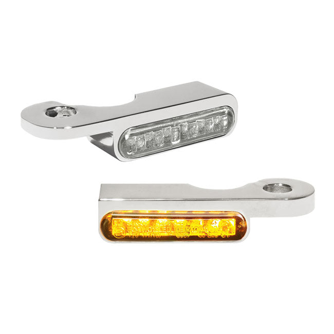 Heinz Bikes Handlebar Mounting Led Blinkers Amber/Chrome Turn Signals Heinz Bikes
