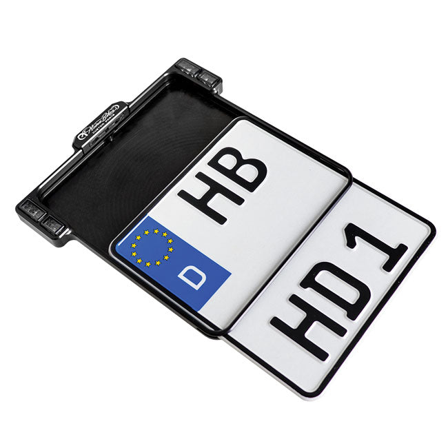 License Plate Holder 3-in-1 With LED Plate Lights, Spain License Plate Holders Heinz Bikes