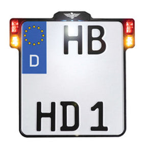 License Plate Holder 3-in-1 With LED Plate Lights, Spain License Plate Holders Heinz Bikes