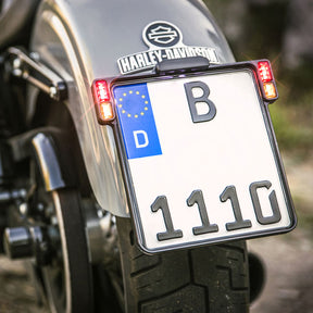 License Plate Holder 3-in-1 With LED Plate Lights, Spain License Plate Holders Heinz Bikes