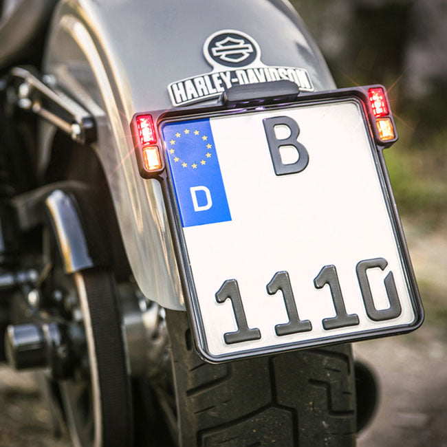 License Plate Holder 3-in-1 With LED Plate Lights, Spain License Plate Holders Heinz Bikes