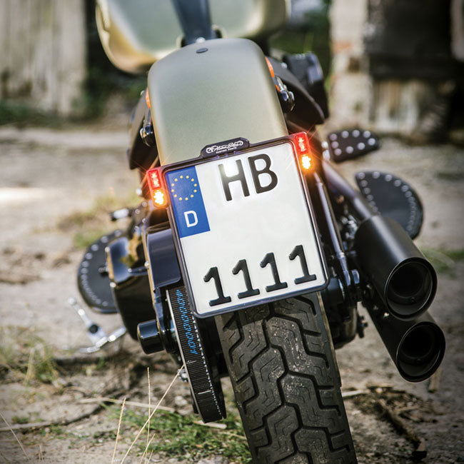License Plate Holder 3-in-1 With LED Plate Lights, Spain License Plate Holders Heinz Bikes