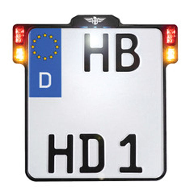 License Plate Holder 3-in-1 With LED Plate Lights, Spain License Plate Holders Heinz Bikes