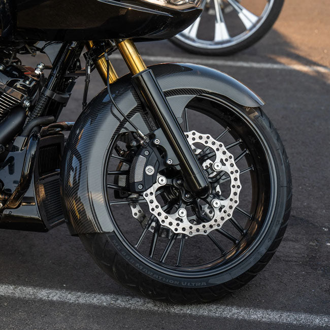 Arlen Ness Fat 21" Carbon Fiber Rapper Front Fender - 14-23 Touring Fender Front Arlen Ness