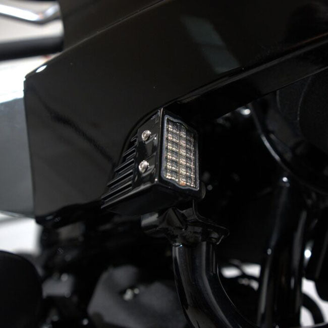 Custom Dynamics Low Rider ST High-Performance Led Front Turn Signal, Gloss Black - 22-25 Softail Low Rider ST Indicator Lights Led Custom Dynamics