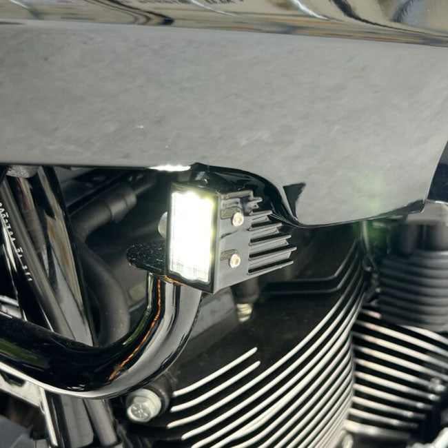 Custom Dynamics Low Rider ST High-Performance Led Front Turn Signal, Gloss Black - 22-25 Softail Low Rider ST Indicator Lights Led Custom Dynamics