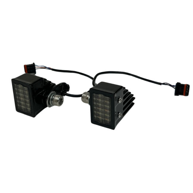 Custom Dynamics Low Rider ST High-Performance Led Front Turn Signal, Gloss Black - 22-25 Softail Low Rider ST Indicator Lights Led Custom Dynamics
