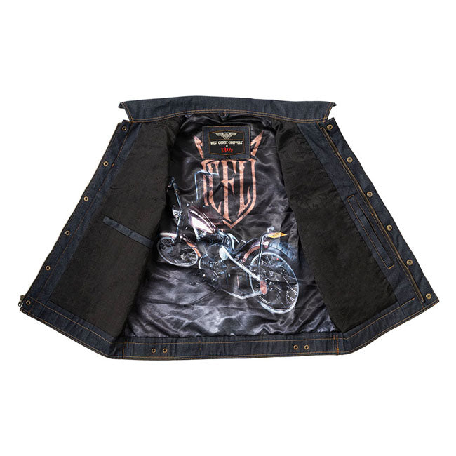 WCC x 13 1/2 Dominator RAW denim riding vest VESTS West Coast Choppers