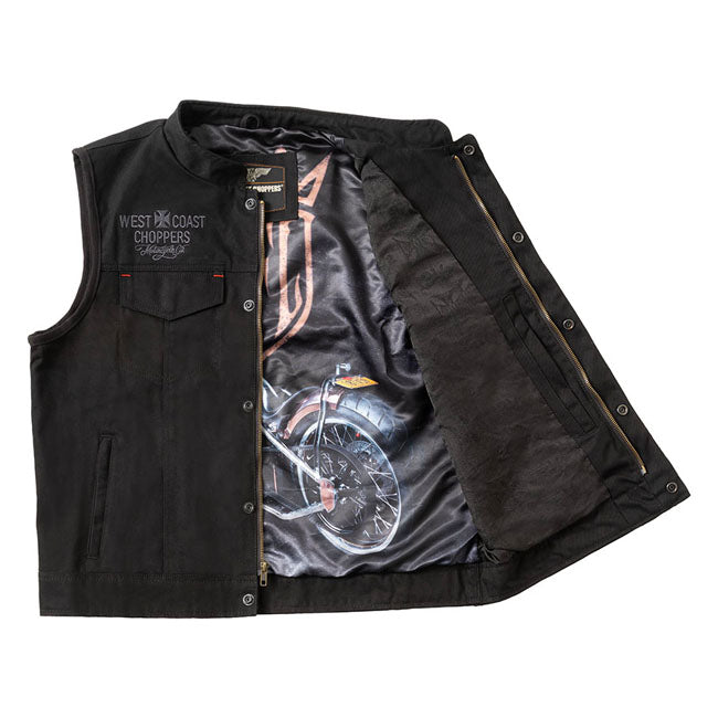 WCC x 13 1/2 Dominator black canvas riding vest VESTS West Coast Choppers