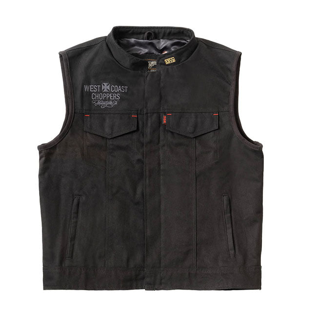 WCC x 13 1/2 Dominator black canvas riding vest VESTS West Coast Choppers