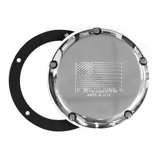 Feuling, derby cover. American Flag. Polished Derby Cover Feuling