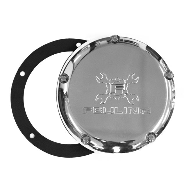 Feuling, derby cover. Gear Cross Wrench. Polished Derby Cover Feuling