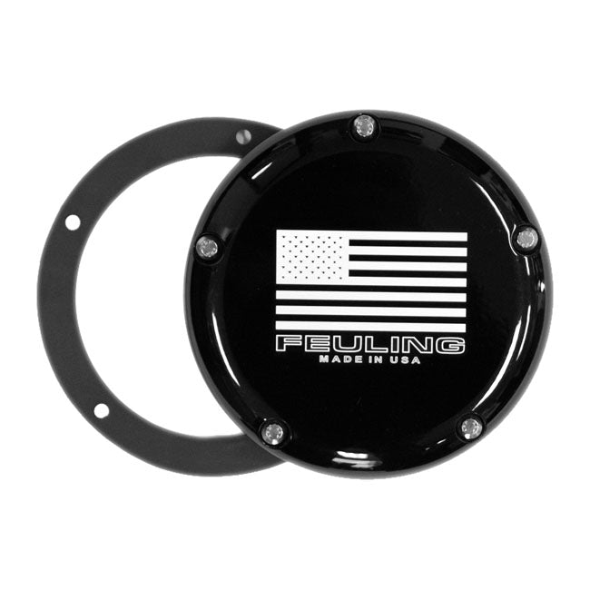Feuling, derby cover. American Flag. Black CC Derby Cover Feuling