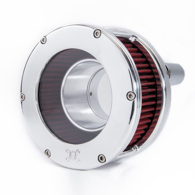Feuling, BA air cleaner. Chrome. Red filter. Solid cover Air Cleaner Feuling