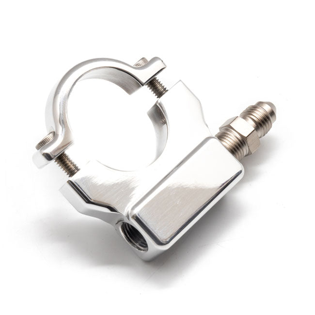 Feuling, 1-1/4" handlebar oil pressure gauge mount. Polished OIL PRESSURE GAUGES Feuling