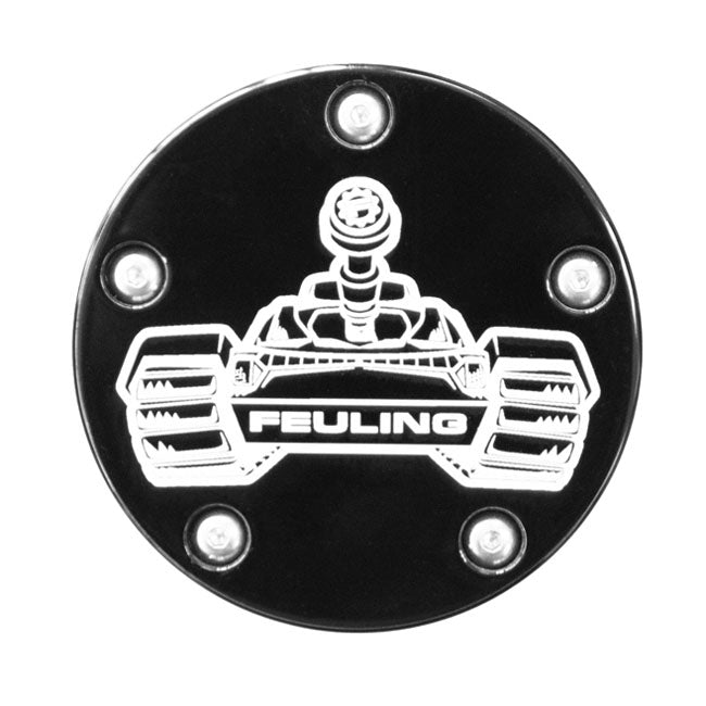 Feuling, point cover. Tank logo. Black CC POINT COVERS Feuling