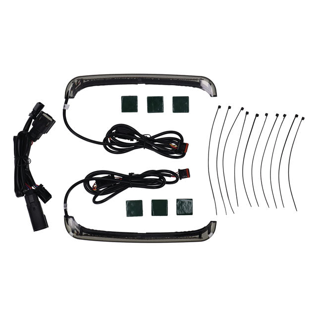 Custom Dynamics Sequential Low Profile Saddlebag Lights, Amber Turn Signal & Smoked Lens - 14+ Touring Light Kits Led Custom Dynamics