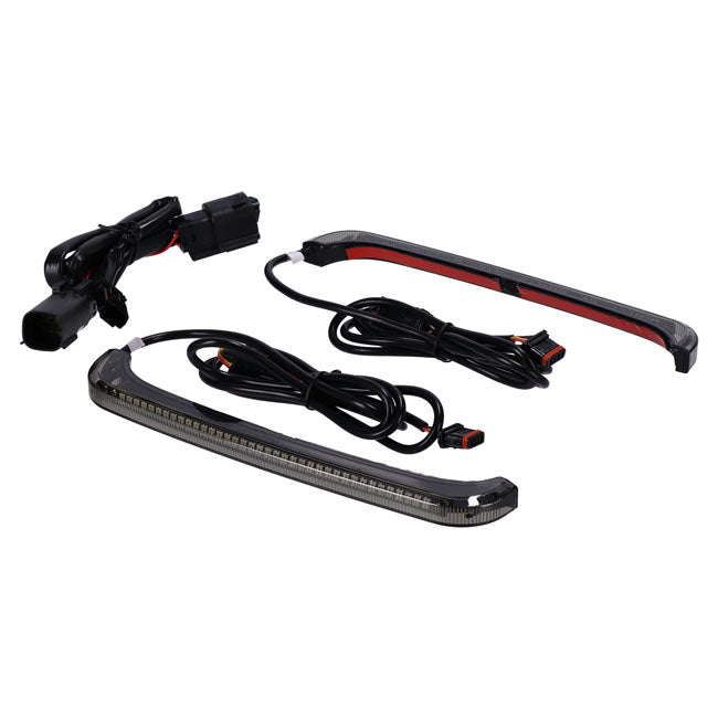 Custom Dynamics Sequential Low Profile Saddlebag Lights, Amber Turn Signal & Smoked Lens - 14+ Touring Light Kits Led Custom Dynamics