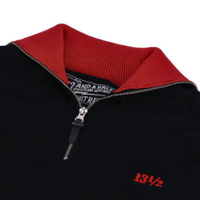 13 1/2 Outlaw half-zip sweater black/red SWEATSHIRTS 13 And A Half Company