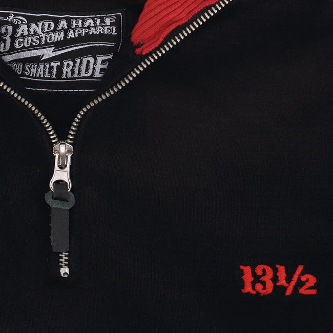 13 1/2 Outlaw half-zip sweater black/red SWEATSHIRTS 13 And A Half Company