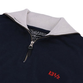 13 1/2 Outlaw half-zip sweater navy/offwhite SWEATSHIRTS 13 And A Half Company