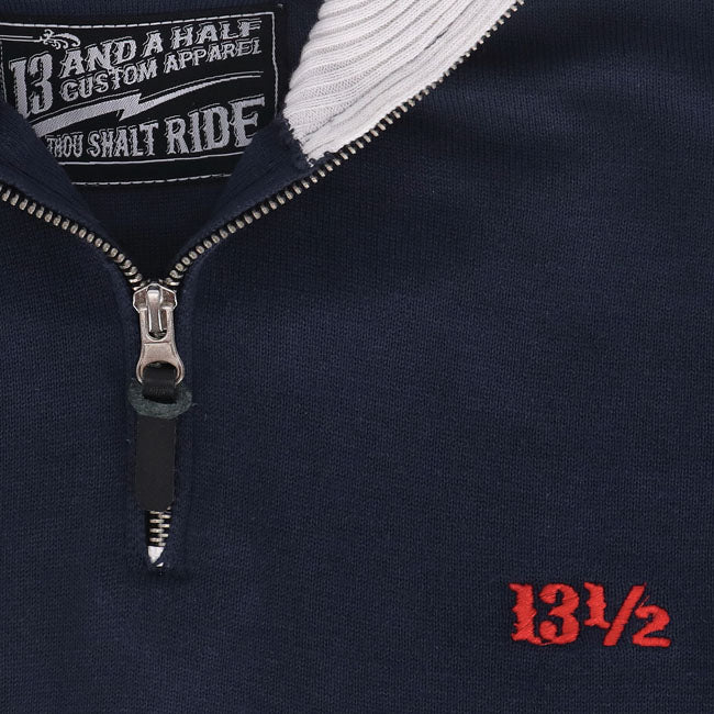 13 1/2 Outlaw half-zip sweater navy/offwhite SWEATSHIRTS 13 And A Half Company