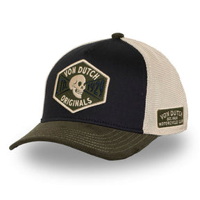 Von Dutch Semi-Curved Skull cap black/green/white CAPS Von Dutch