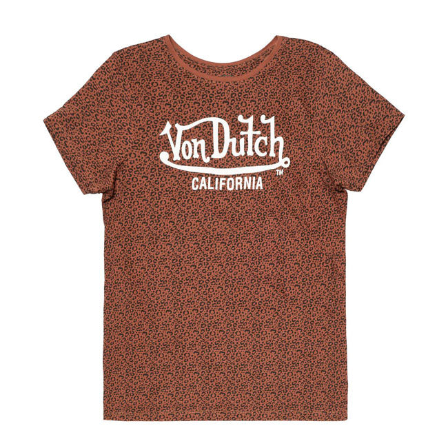 Von Dutch Leopard female t-shirt brown T-SHIRTS Von Dutch