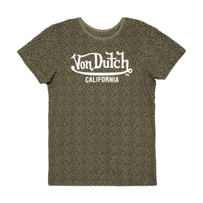 Von Dutch Leopard female t-shirt green T-SHIRTS Von Dutch