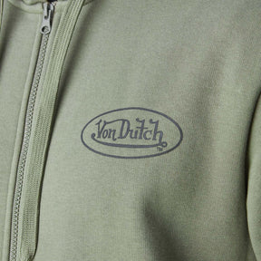 Von Dutch Logo zip hoodie khaki SWEATSHIRTS HOODED Von Dutch