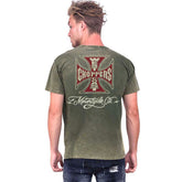 WCC Motorcycle Co. Vintage t-shirt green wash T-SHIRTS West Coast Choppers
