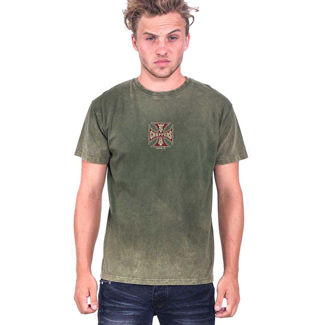 WCC Motorcycle Co. Vintage t-shirt green wash T-SHIRTS West Coast Choppers