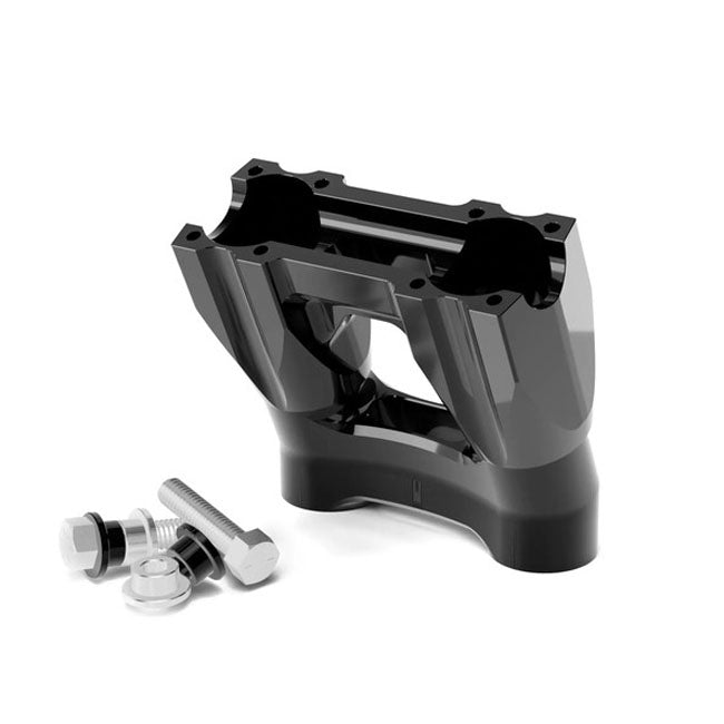 1-1/8" Topless Isolated & Kickback Risers 5" Rise, Black - 18+ Softail & Touring Risers Kraus Motor Co.