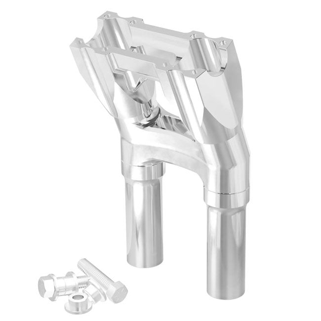 1-1/8" Topless Isolated & Kickback Risers 8" Rise, Raw - 18+ Softail & Touring Risers Kraus Motor Co.