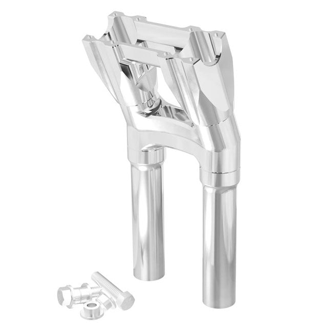 Kraus Motor Co. 1-1/8" Topless Isolated & Kickback Risers 10" Rise, Raw - 18+ Softail & Touring Risers Kraus Motor Co.
