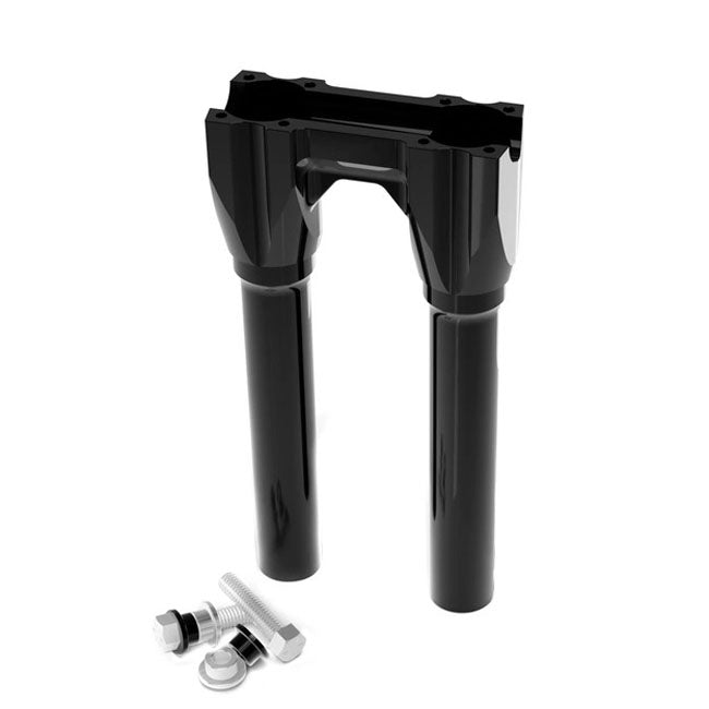 1" Topless Isolated Straight Risers 10" Rise, Black - 18+ Softail & Touring Risers Kraus Motor Co.