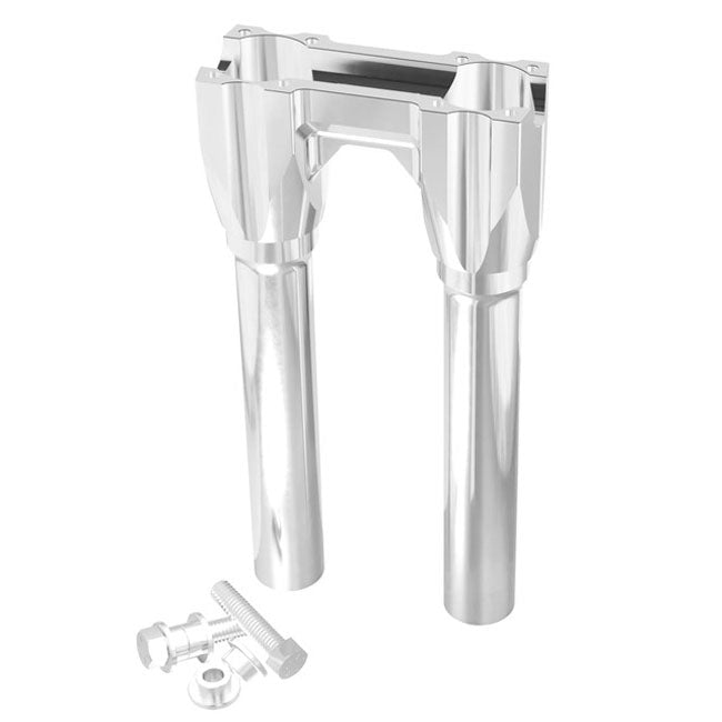 1" Topless Isolated Straight Risers 10" Rise, Raw - 18+ Softail & Touring Risers Kraus Motor Co.