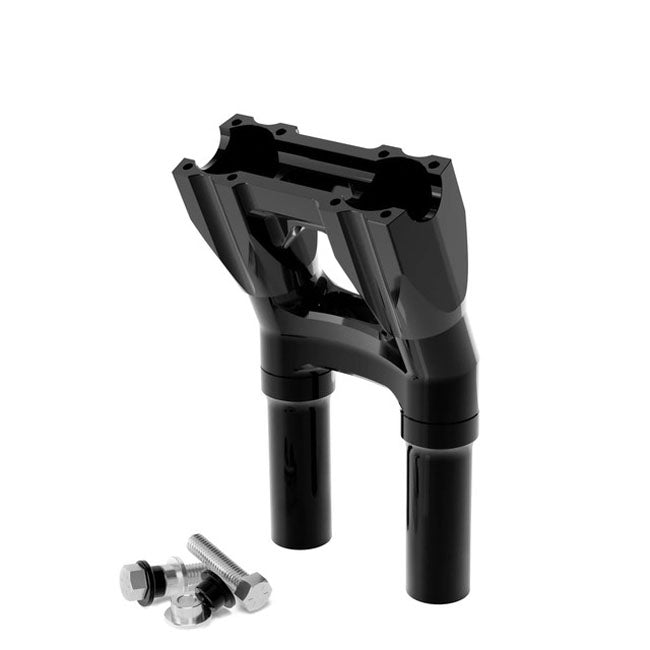 Kraus Motor Co. 1" Topless Isolated & Kickback Risers 8" Rise, Black - 18+ Softail & Touring Risers Kraus Motor Co.