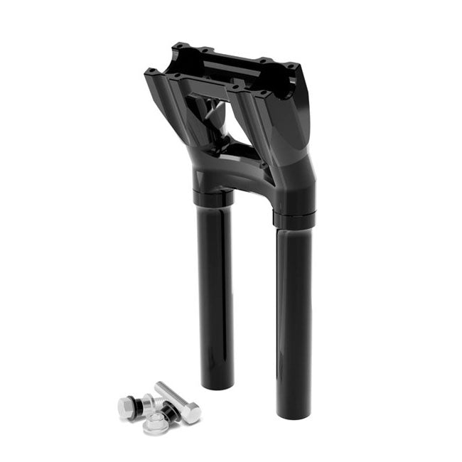1" Topless Isolated & Kickback Risers 12" Rise, Black - 18+ Softail & Touring Risers Kraus Motor Co.