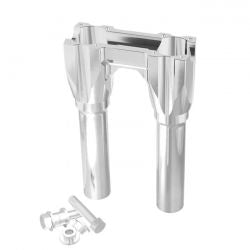 1" Topless Isolated Straight Risers 8" Rise, Raw - 18+ Softail & Touring Risers Kraus Motor Co.