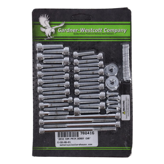 GW, cam/transm./primary side cover mount kit. Chrome Allen SIDE COVER MOUNT KITS Gardner Westcott