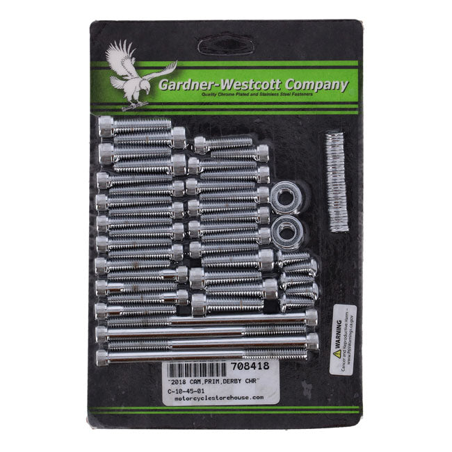 GW, cam/transm./primary side cover mount kit. Chrome Allen SIDE COVER MOUNT KITS Gardner Westcott