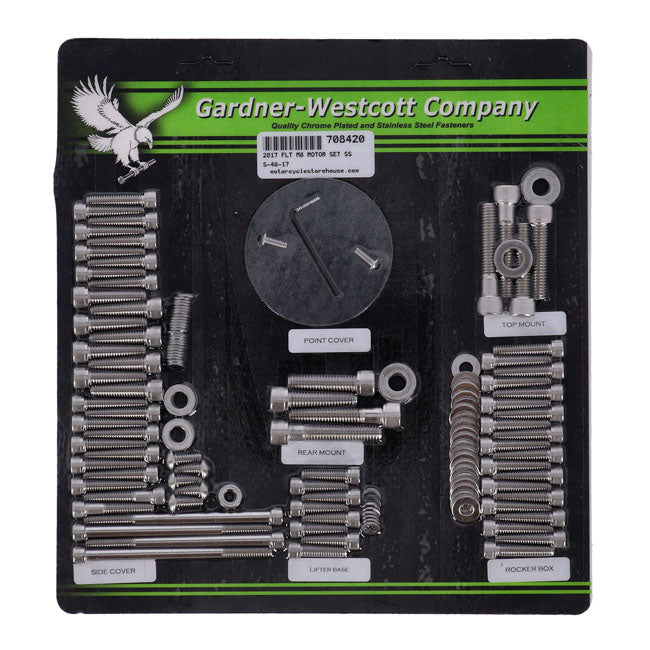 GW, motor engine set. Allen Heads. Stainless MOTOR SCREW KITS Gardner Westcott