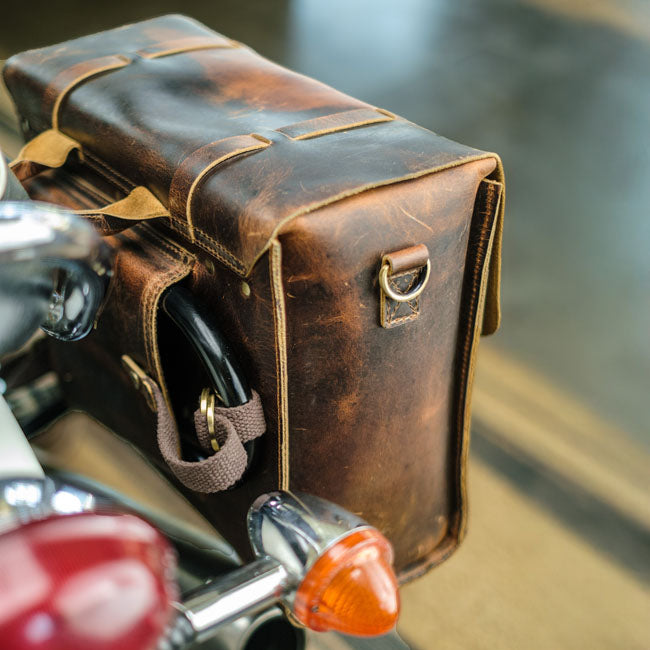 Trip Machine, Legacy Saddlebag set. Cognac TOURING LUGGAGE Tripmachine