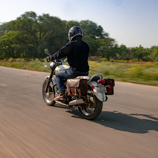 Trip Machine, Legacy Saddlebag set. Cognac TOURING LUGGAGE Tripmachine